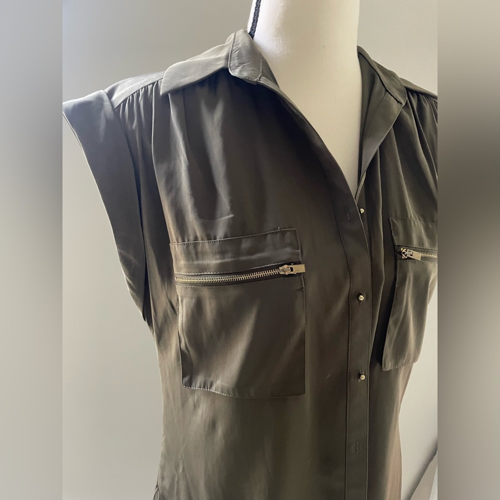 Express Button Down Dress With Front Pockets Small - image 1